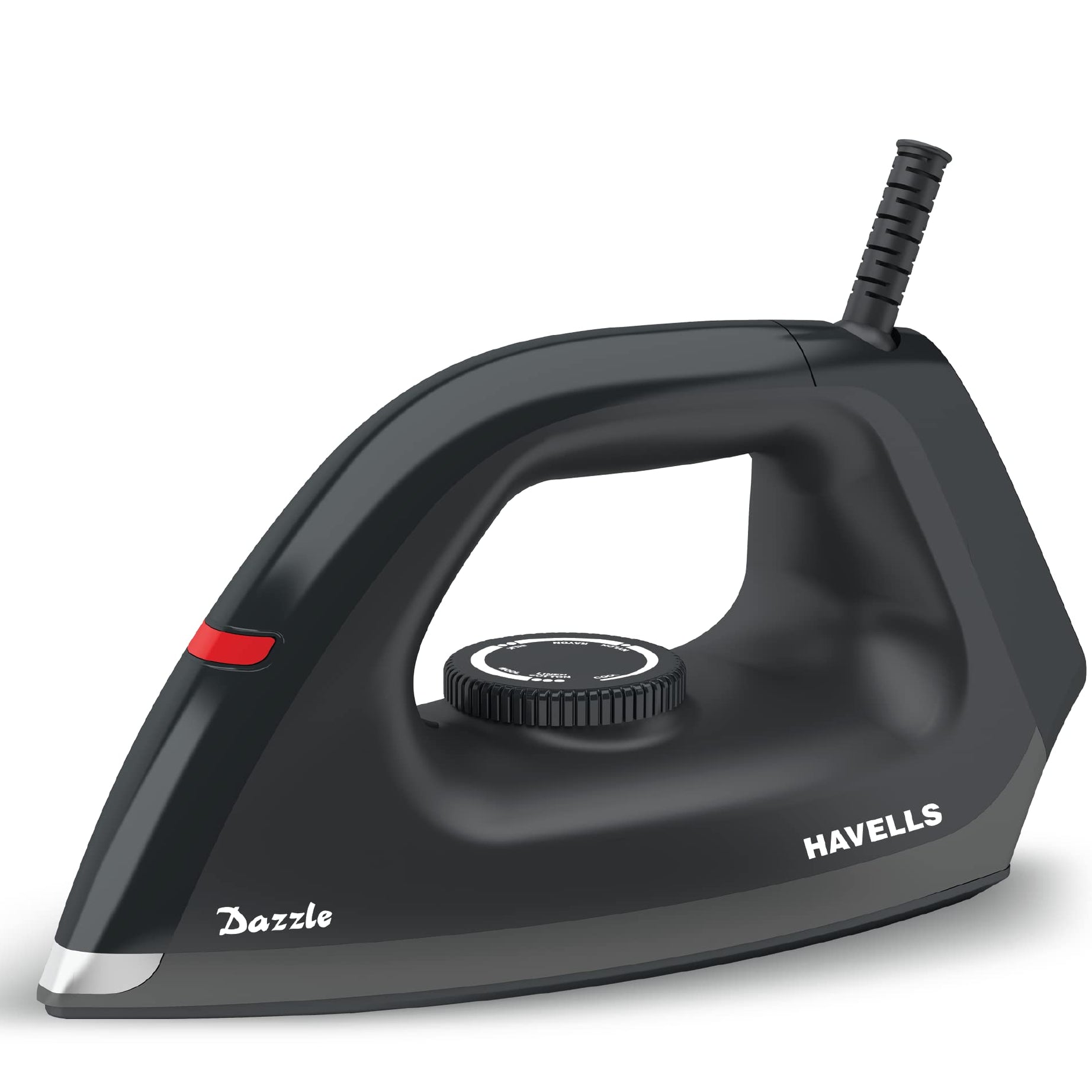 Havells Plastic Dazzle 1100W Dry Iron Press German Technology Non Sick Coated Sole Plate & 2 Yrs Warranty (Black), 1100 Watts