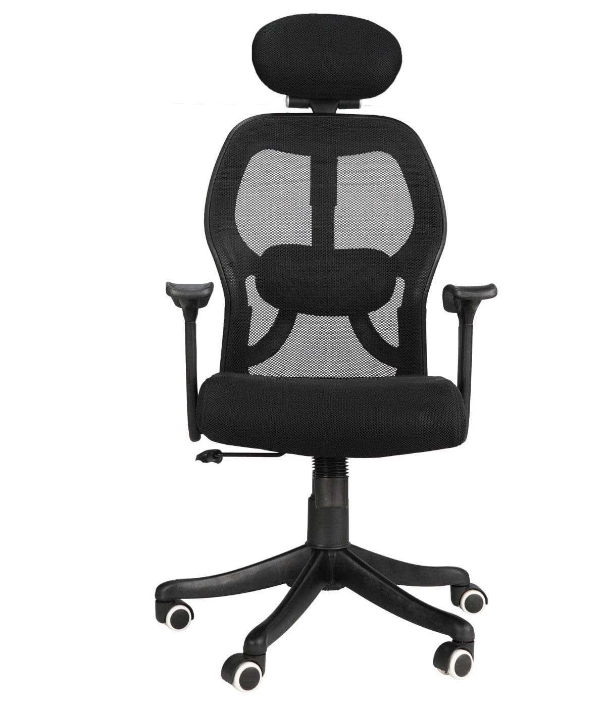 MEDALLION | ME 102 HB | 3D Adjustable Headrest | 2D Adjustable Lumbar Support | Strong Nylon Base | Office Chair with 2:1 Smart Tilt Mechanism | High Back Ergonomic Chair for Home & Office (Black)