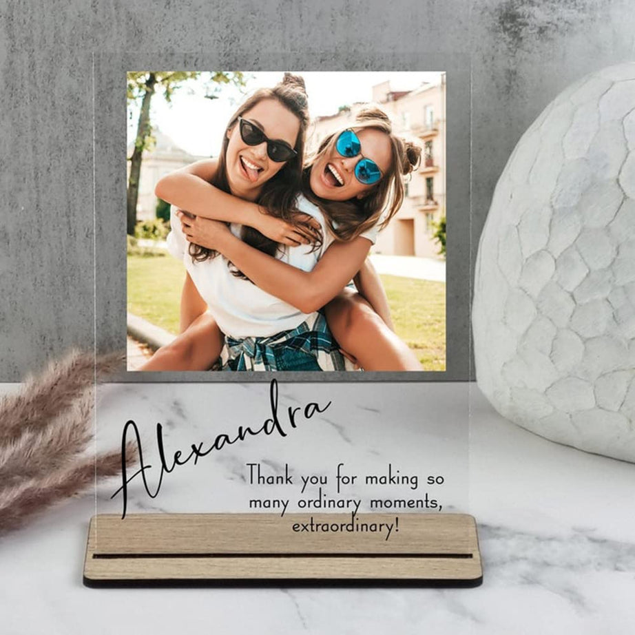 Shaivya Custom Besties Photo Frame with spotify song scannable code | Besties Photo Frame customized names | quotes, dates, time and place Tabletop