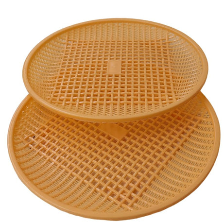 NETMAX® Unbreakable Polypropylene Multi Plate/Chapati Plate/Food Platter - 10 Inch Diameter (Beige, 2)