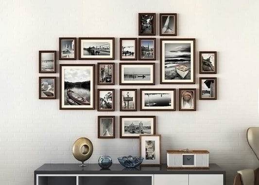 ArtzFolio Wall Photo Frame D119 | Wall Photo Frame Collage for Living Room | Picture Frames Home & Wall Decoration | Dark Brown | Set of 20 Units | 4x6-14 Unit | 6x10-4 Unit | 8x10-2 Unit