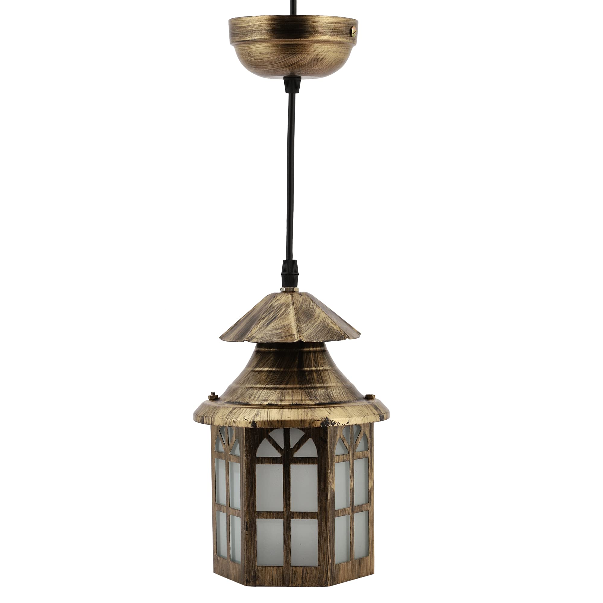 SINOMAN Antique Hut Design Hanging Ceiling Pendant Light Lamp Sconce (Golden, Bulb Not Included)-AC