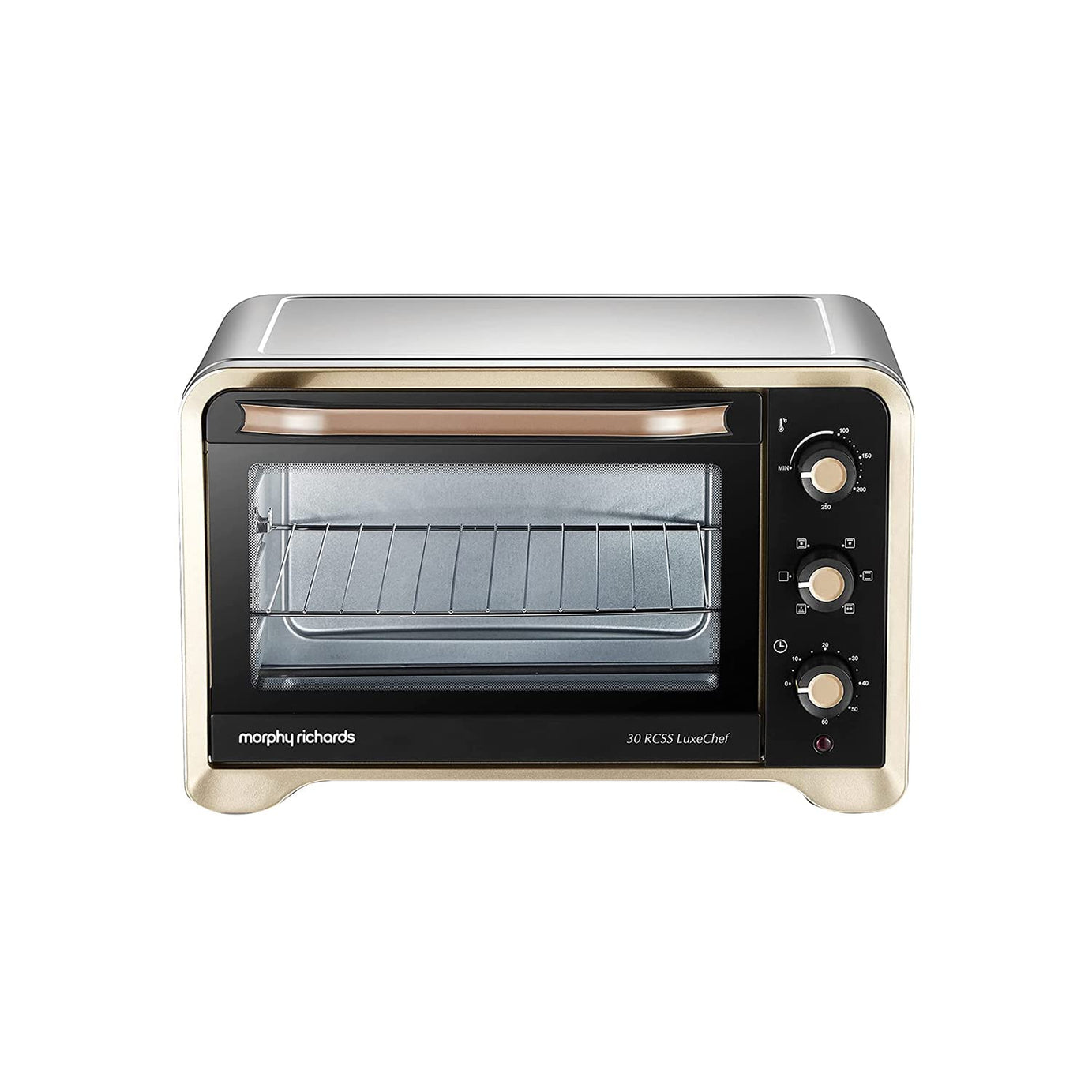 Morphy Richards 30Rcss Otg Oven For Kitchen|30 Litre Oven Toaster Griller|Convection Fan&Rotisserie Function|Stainless Steel Oven|Temperature Control|2-Yr Warranty By Brand|Gold&Black,1600 Watts