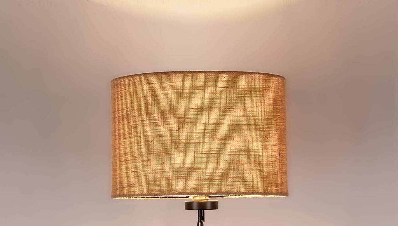 Exotic Art Jute Burlap Lampshade, Brown (12" x 12" x 8") for Table and Floor Lamps