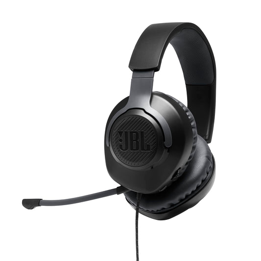 JBL Quantum 100 Wired Over Ear Gaming Headphones with Mic, 40mm Dynamic Drivers, Quantum Sound Signature, Detachable Mic, Memory Foam Cushioning, PC/Mobile/PS/Xbox/Nintendo/VR Compatible (Black)