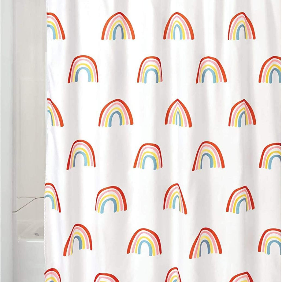 CASA-NEST PVC Waterproof 7 Feet Rainbow Design Attractive Print Shower Curtain(Multicolour, 54x84 Inch, SC)- Brush001