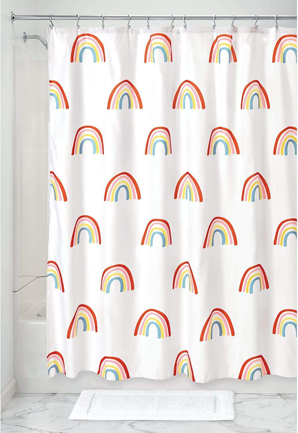 CASA-NEST PVC Waterproof 7 Feet Rainbow Design Attractive Print Shower Curtain(Multicolour, 54x84 Inch, SC)- Brush001