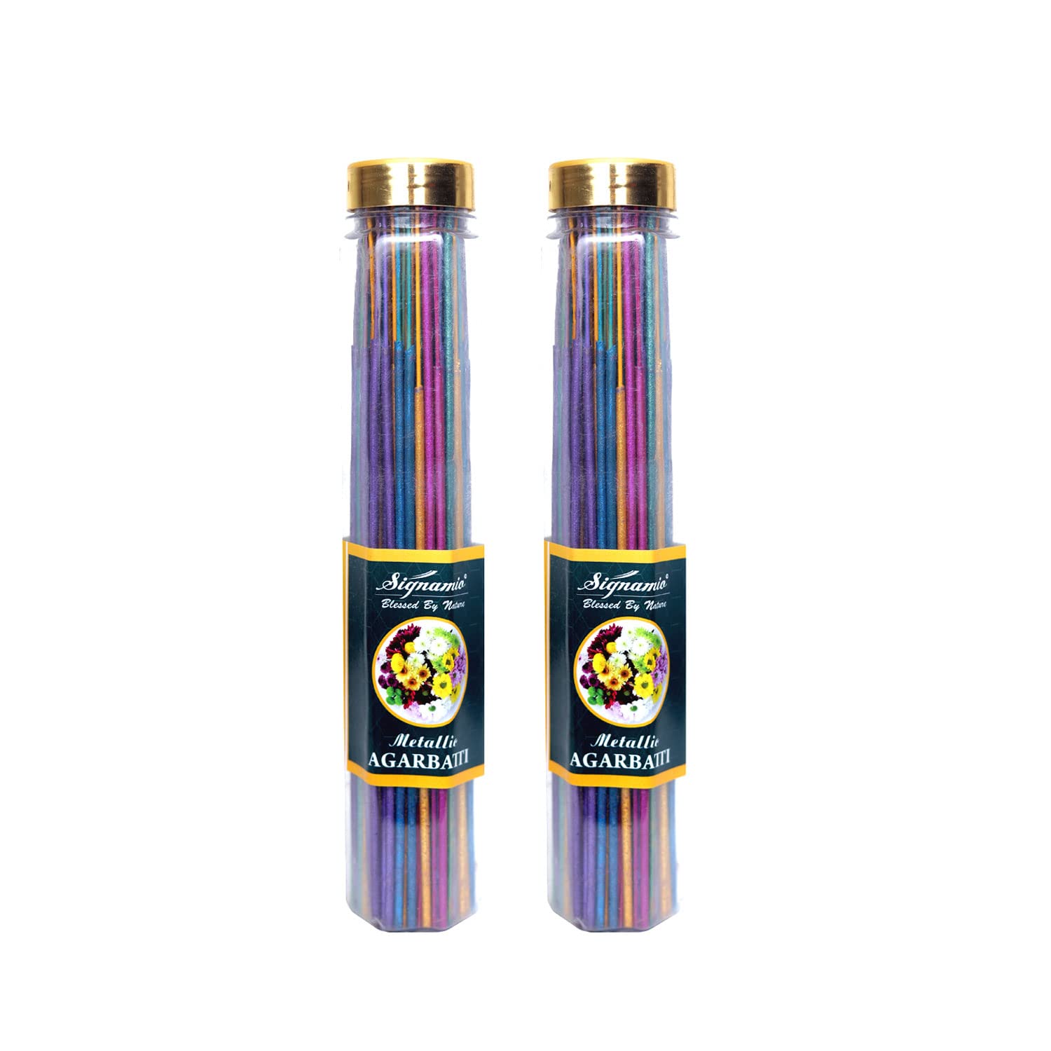 SIGNAMIO® Agarbatti for Pooja,Incense Sticks,Agarbatti Sticks,Charcoal Free & Low Smoke Agarbatti with Essential Oils & Natural Fragrance Pooja Items for Home,Offices (100g x 2 Bottle)