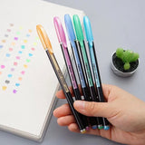 GLUN 12Pcs Neon Color Set Neon Metallic Fluorescence Highlighter Pastel Gel Pen For Art Sketch Doodle Painting Drawing Kids Gift