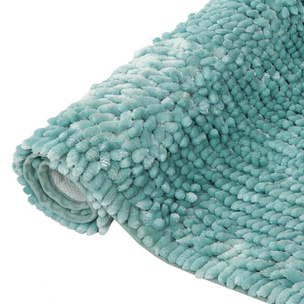 Villedomo Bathmats | Machine washable | Antiskid bath mats | Water soak bath mats (50 x 80 CM 1 Piece, Teal)