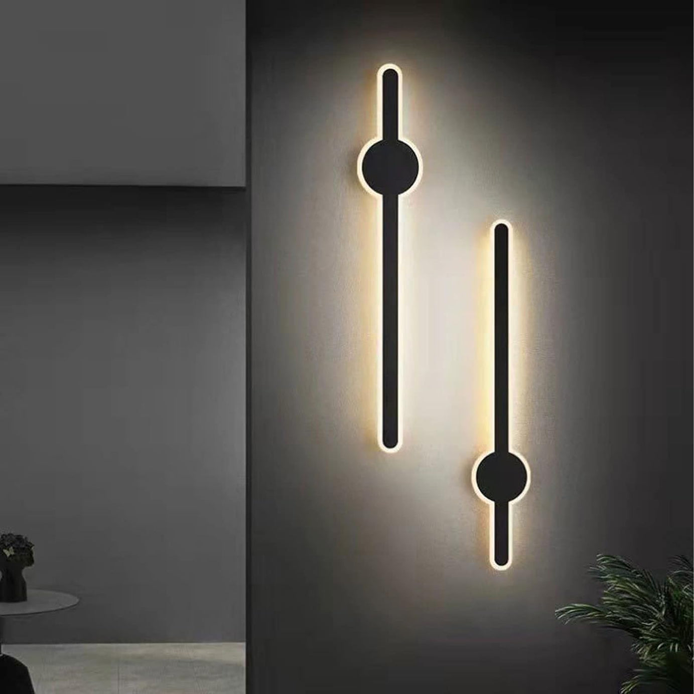 Lamper LED Sword Light Behind Black Golden Luxurious Acrylic Wall Lighting | Soft & Bright LED Warm White Fixtures for Bedroom, Living Room, Drawing Room, Kids Room & Bathroom 24Watt 18 Inch - 2 Pack