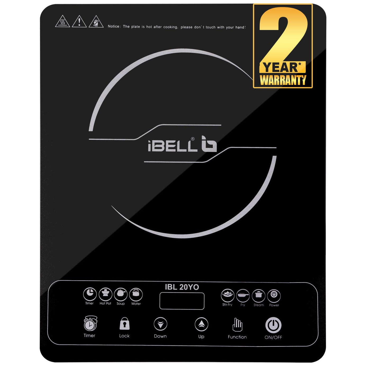 iBELL 20 YO Induction Cooktop 2000W with Full Touch Control, Auto Shut Off and over Heat Protection