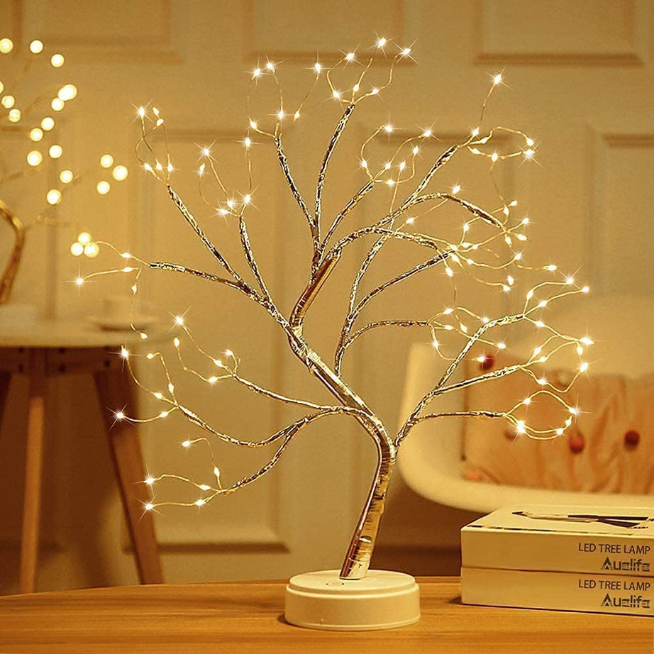 REFULGIX Bonsai Led Desk Tree Lamp, Desk Table Decor Fairy LED Lights for Home,Bedroom, Indoor,Wedding Party,Decoration Touch Switch Battery Powered or USB Adapter (Fairy Tree Lamp)