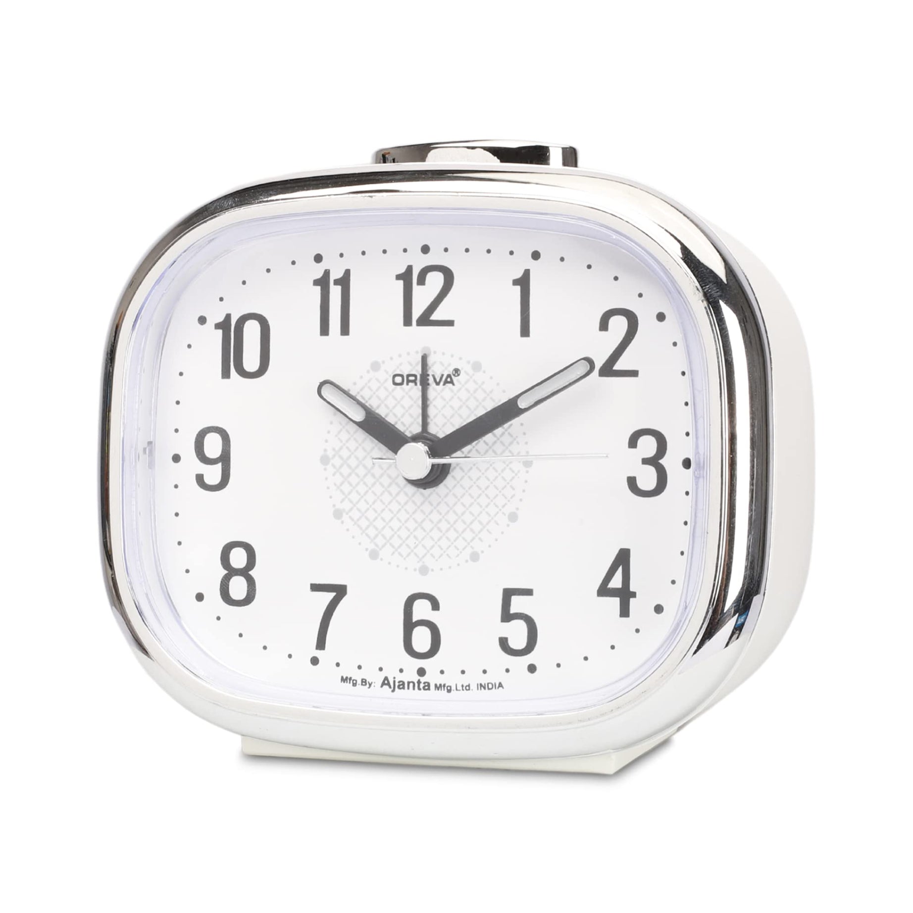 OREVA Bip Alarm Table Clock (Silver Color 10.7 cm x 3.7 cm x 6.3 cm, AA3017)