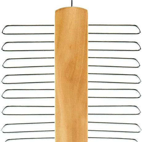 Hangerworld Wooden 20 Bar Tie Rack Hanger - Scarf, Belt, Accessory Organiser