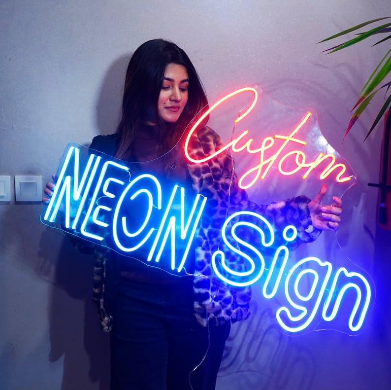 VNDRA™: Custom Neon Signs Name For Wall Decor, Handmade Personalized Customizableneon Neon Signs Light Neon Custom Name Neon Lights For Wall Neon Lights Happy Birthday Neon Light.