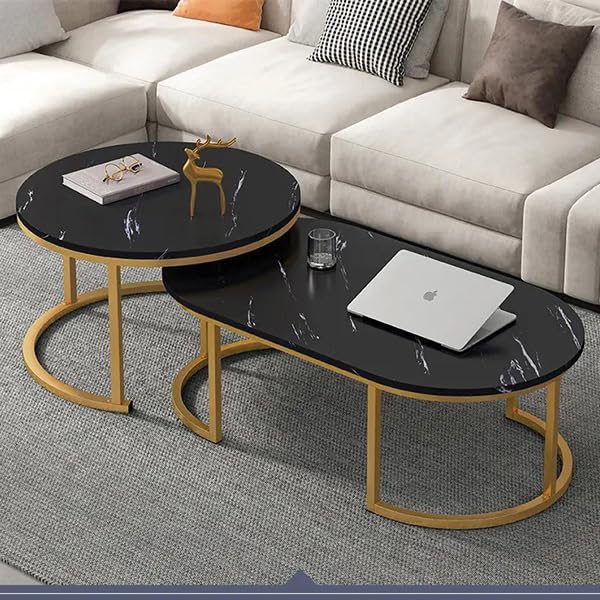 CROWN ART SHOPPEE Remarkable Design: Damp-Resistant Home Center Table, Nordic Oval Low Table with Thick Wooden Top for Apartment Living Room Sofa and Coffee Table, Smooth Table Top