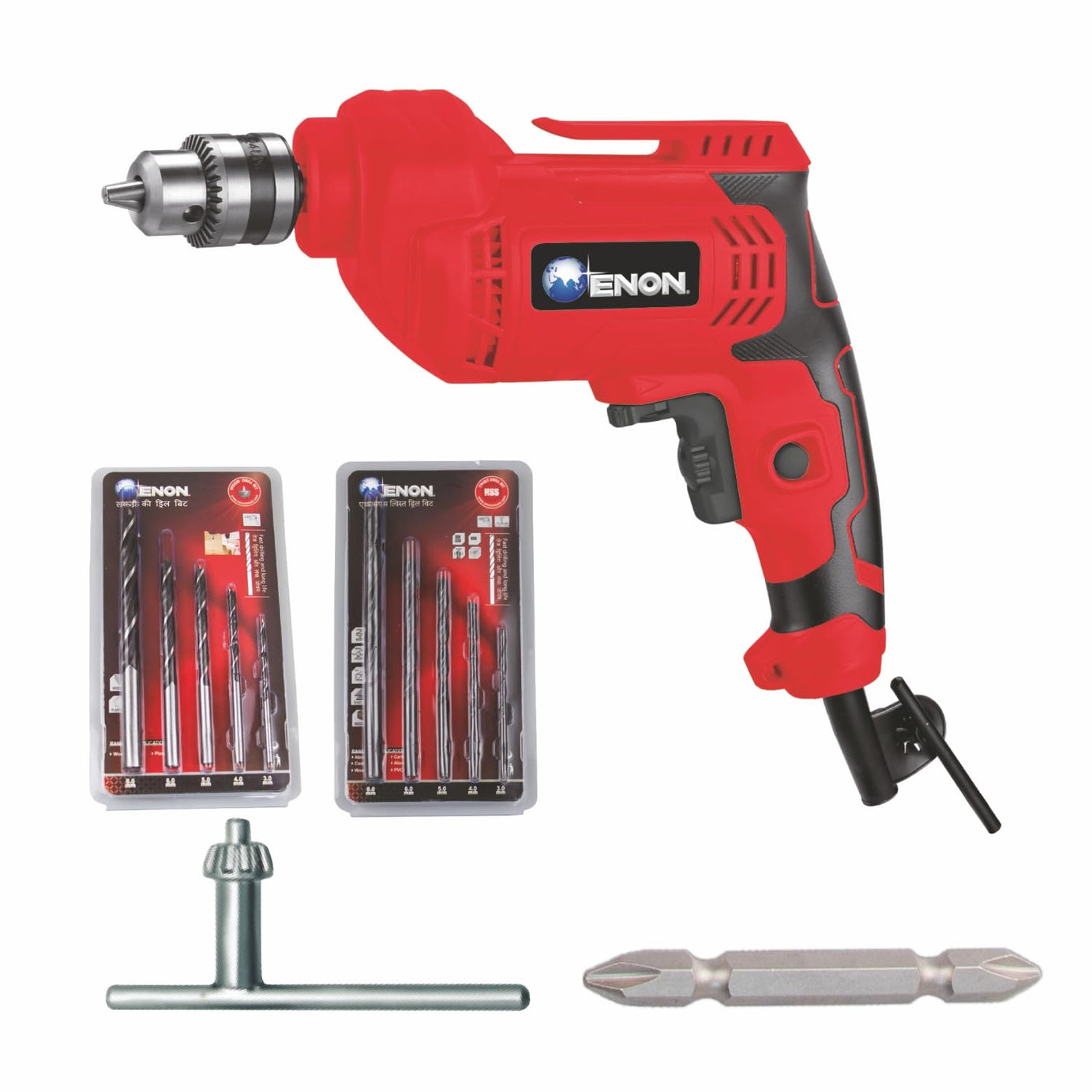 ENON Electric Drill Machine 650W, 10mm Chuck, 3300RPM, Forward/Reverse function, Powerful Machine for Wood, Metal,Heavy Duty, Drilling Machine with Multiple Drill Bits- 6 Months Warranty (XE-1001)