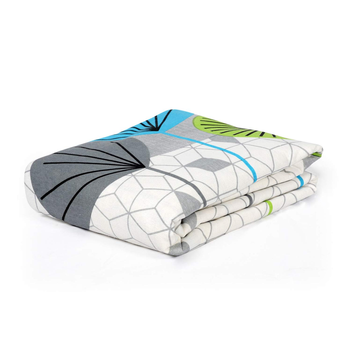 Divine Casa Cotton 144TC Reversible Lightweight Printed Single Bed AC Dohar Blanket - (White and Blue, 140 x 210 CM)