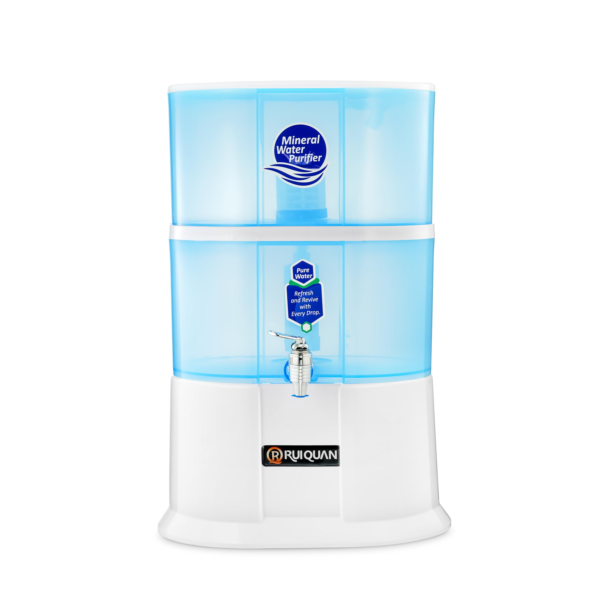 Ruiquan Gravity Water Purifier White| 20L Storage & UF Technology Based non electric water purifier for home