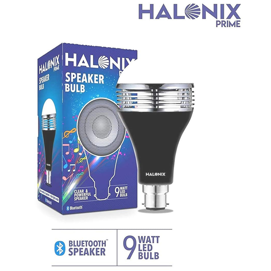 Halonix B22D 9 Watts Led Bluetooth Speaker Music Bulb (White&Yellow Light). No Cable-No Charging