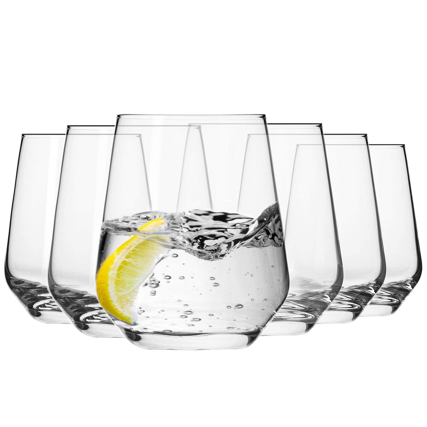 Krosno Water Glasses Drinking Tumbler Glassware | Set of 6 | 400 ML | Whiskey Glasses, Glass Cups, Juice Glasses | Cocktail Set Perfect for Home and Bar Gift | Dishwasher Safe Crystal Set Glass Cup