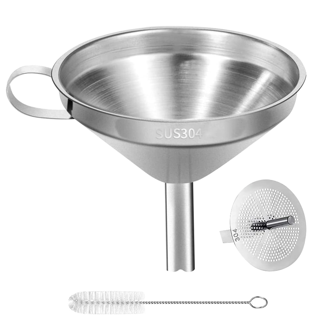 Stainless Steel Kitchen Funnel with Strainer