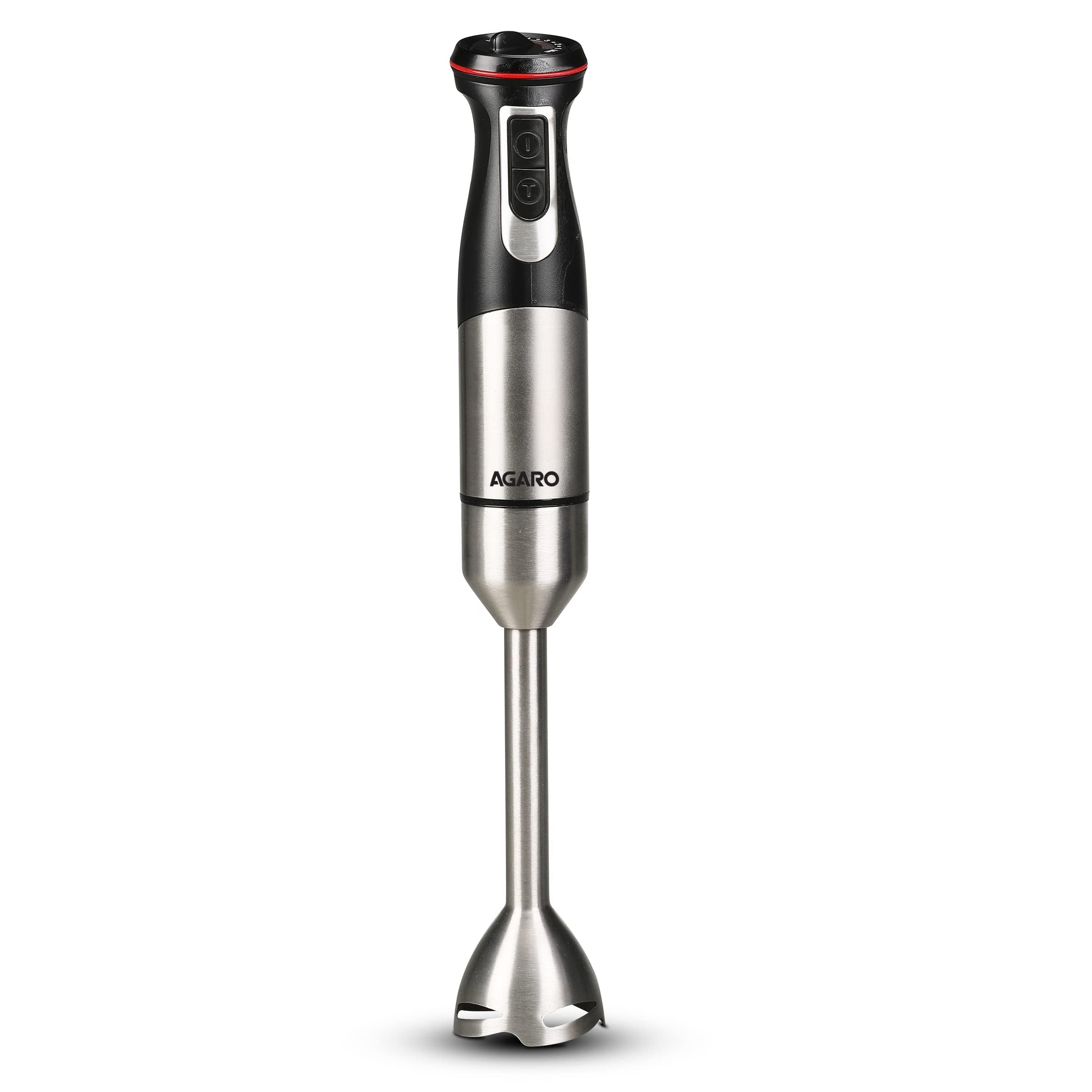 AGARO Grand 1000 Watts Hand Blender with 2 Variable Speed Modes & Speed Regulator, Stainless Steel Blades(Black), 400mmx60mm (33636)