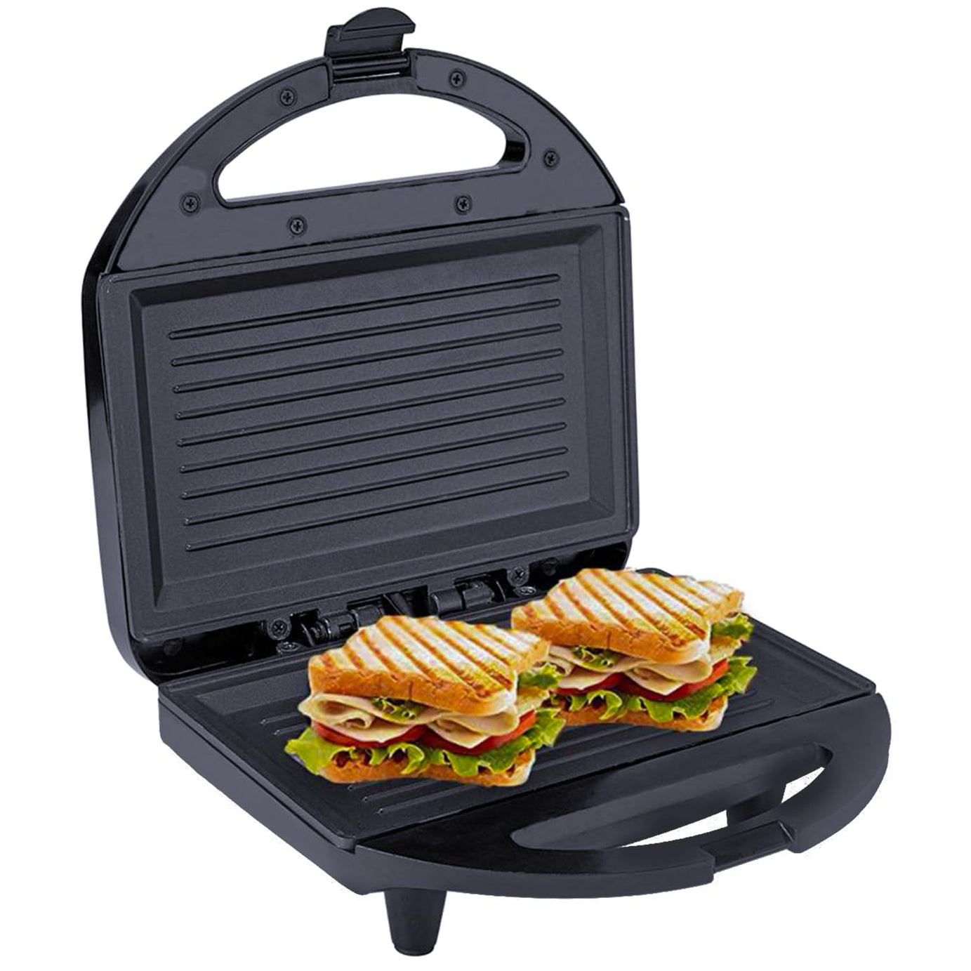 Lifelong LLSM120G Sandwich Griller, Classic Pro 750 W Sandwich Maker with 4 Slice Non-Stick Fixed Plates for Sandwiches at Home with 1 Year Warranty (Black)