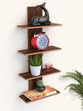 Home Sparkle Utility Column Spine Floating Wall Shelf for Living Room, Wall Mounted Shelf for Home décor, Ideal for Decoration & Storage (Dark Brown)