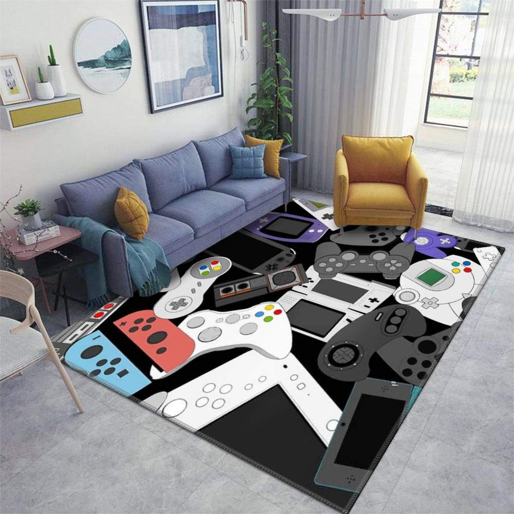 Gamer Controller Area Rugs Non-Slip Floor Mat Doormats Home Runner Rug Carpet for Bedroom Indoor Outdoor Play Mat Nursery Throw Rugs Yoga Mat