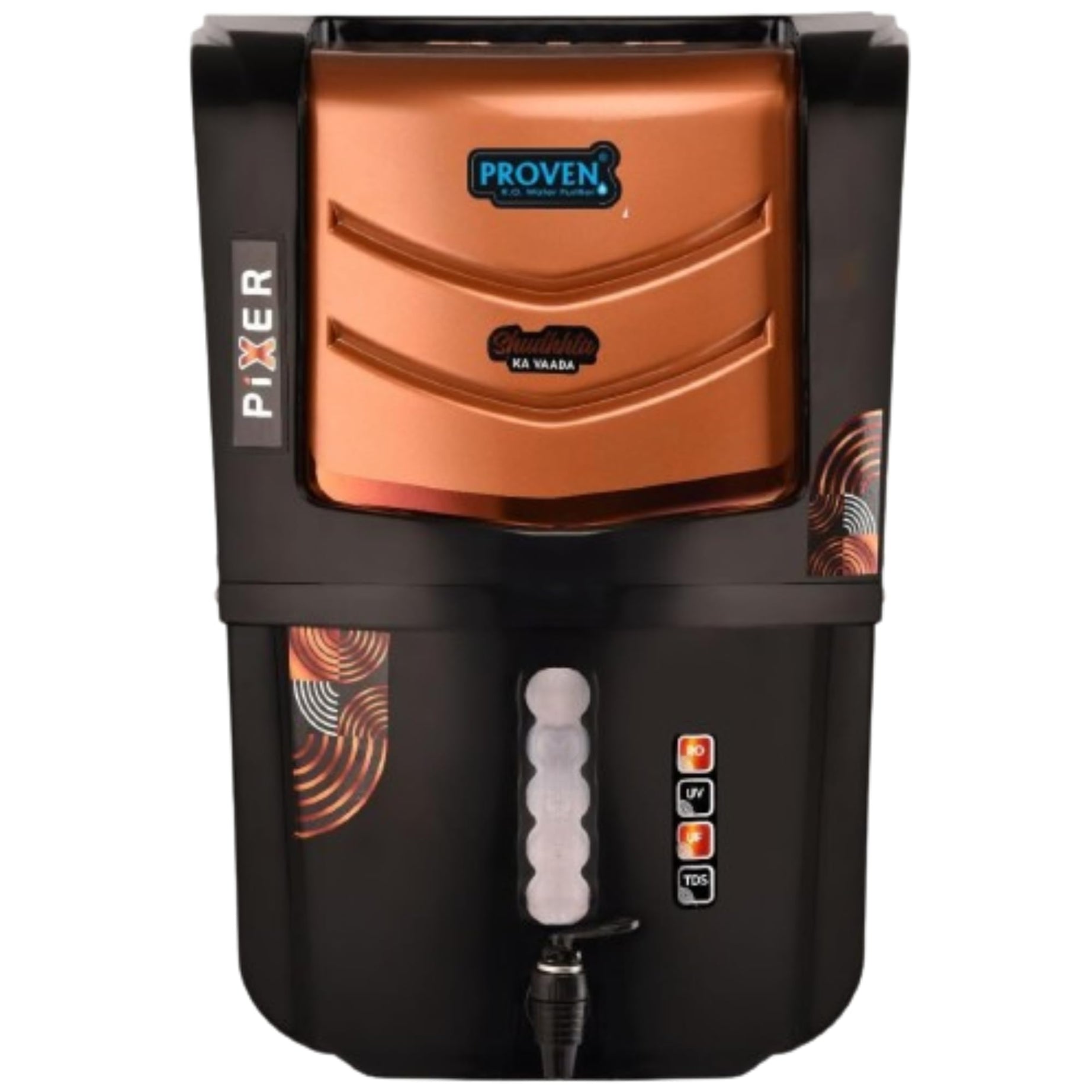 Proven® Pixer Copper RO Water Purifier | 12 L | RO+UV+UF+ Copper +TDS Control + UV | Purified Water with Goodness of Copper Home and Office (Made In India)