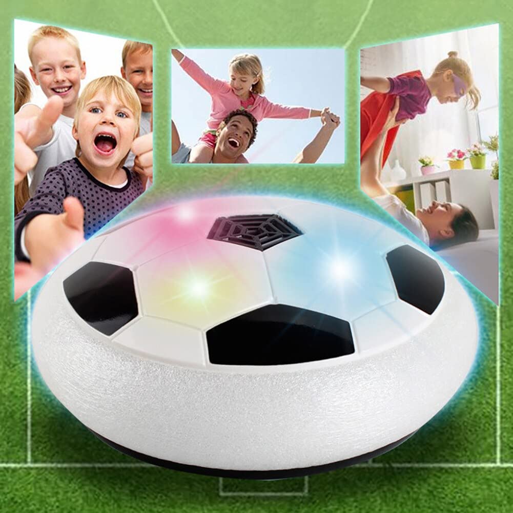 VGRASSP Hover Soccer Ball, Soft Eva Material Foam Bumper Air Indoor Football Made in India for Kids, Toy with Multi Colour LED Lights, Best Gifts for Toddlers, Boys and Girls (Color as per Stock)