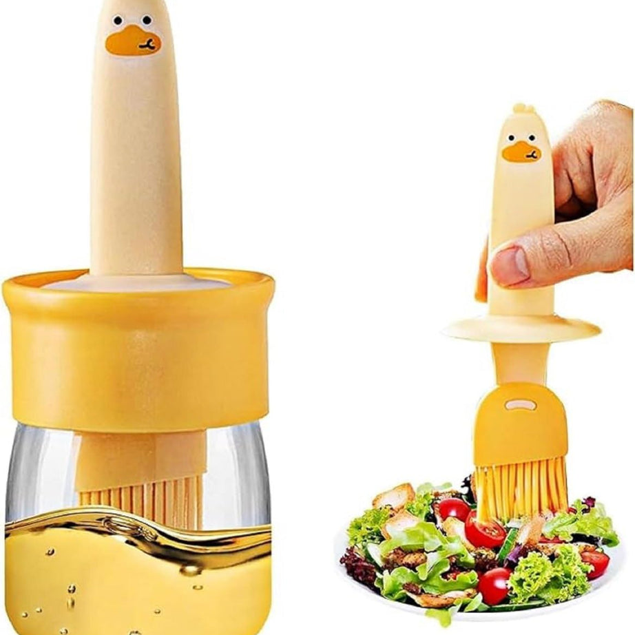 BYKOINE Oil Dispenser for Kitchen | Plastic 200 ml Cooking Dosa Bottle | Oil Dispenser with Silicone Brush Container