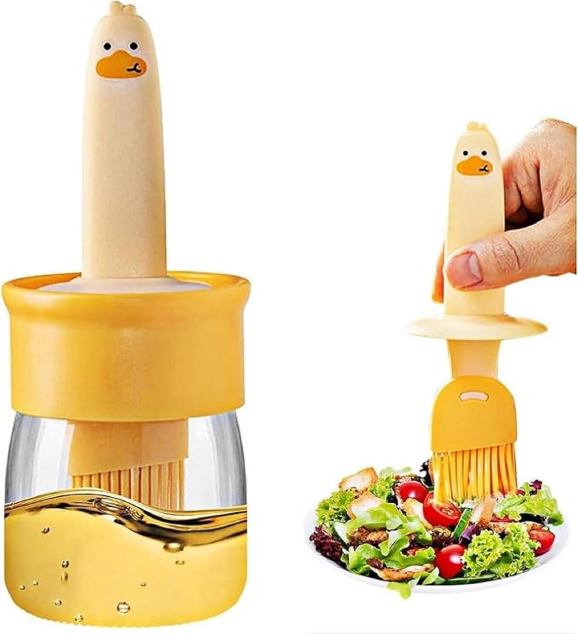 BYKOINE Oil Dispenser for Kitchen | Plastic 200 ml Cooking Dosa Bottle | Oil Dispenser with Silicone Brush Container