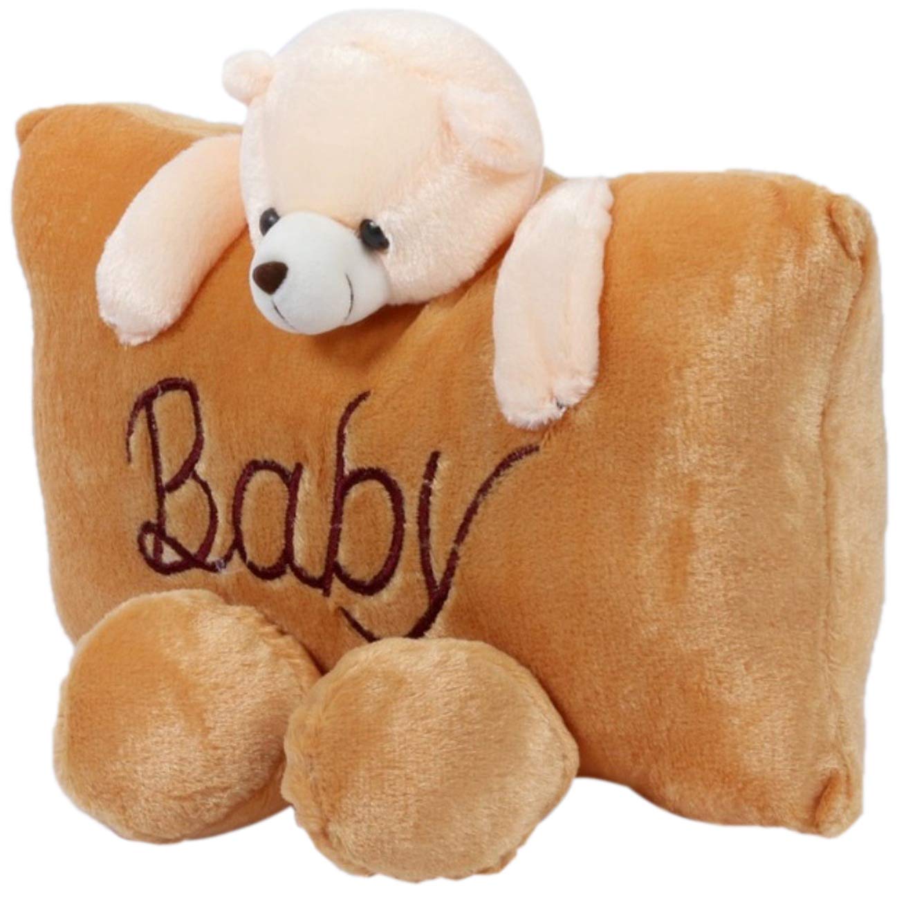 Richy Toys Babique Cute Baby Teddy Bear Pillow Stuffed Soft Plush Soft Toy Kids Birthday (Brown)