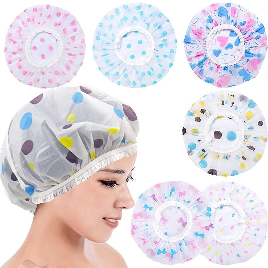 VEDETIC® Reusable Shower Cap For Women Reusable Waterproof Shower Caps For Women Reusable For Homes, Spas, Salons, Hair Treatment,Beauty Parlors Men and Women (Pack of 3)