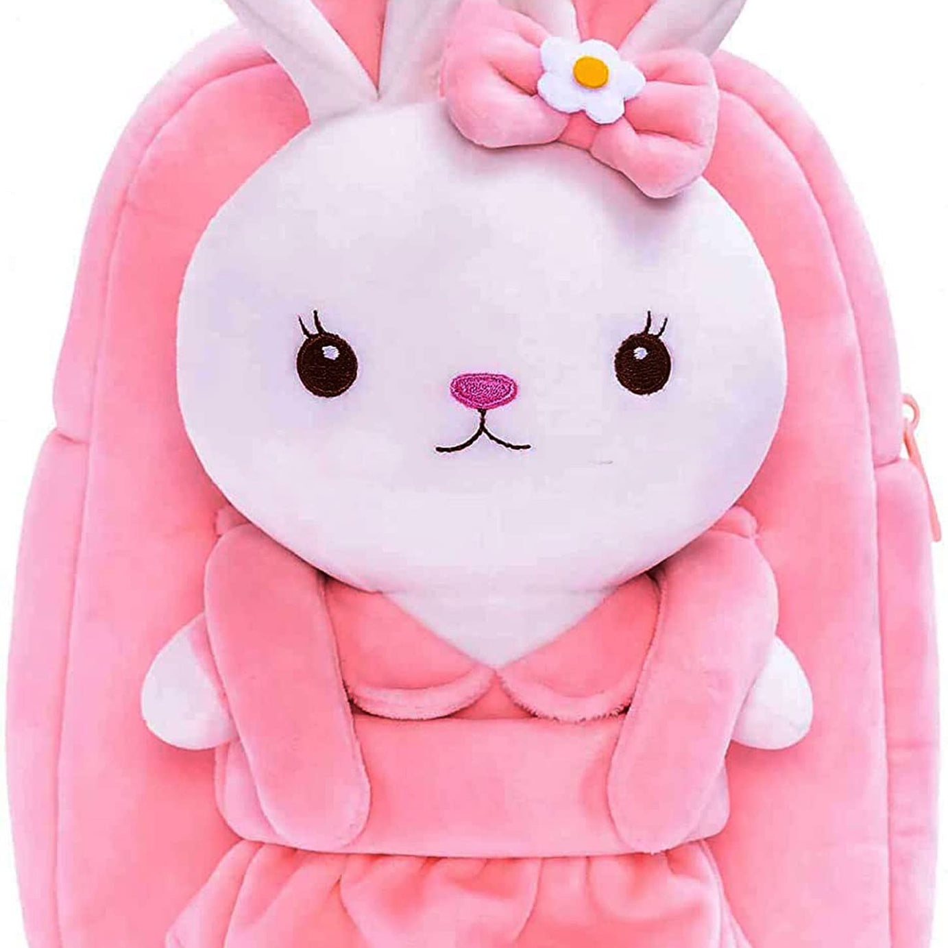 Frantic Kids Soft Animal Cartoon Travelling School Bag Soft Plush Standard Backpack Boys Girls Baby For 2 To 5 Years Baby/Boys/Girls Nursery,Preschool,Picnic(Fullbodypink Rabbit) Full Size,10 Liter