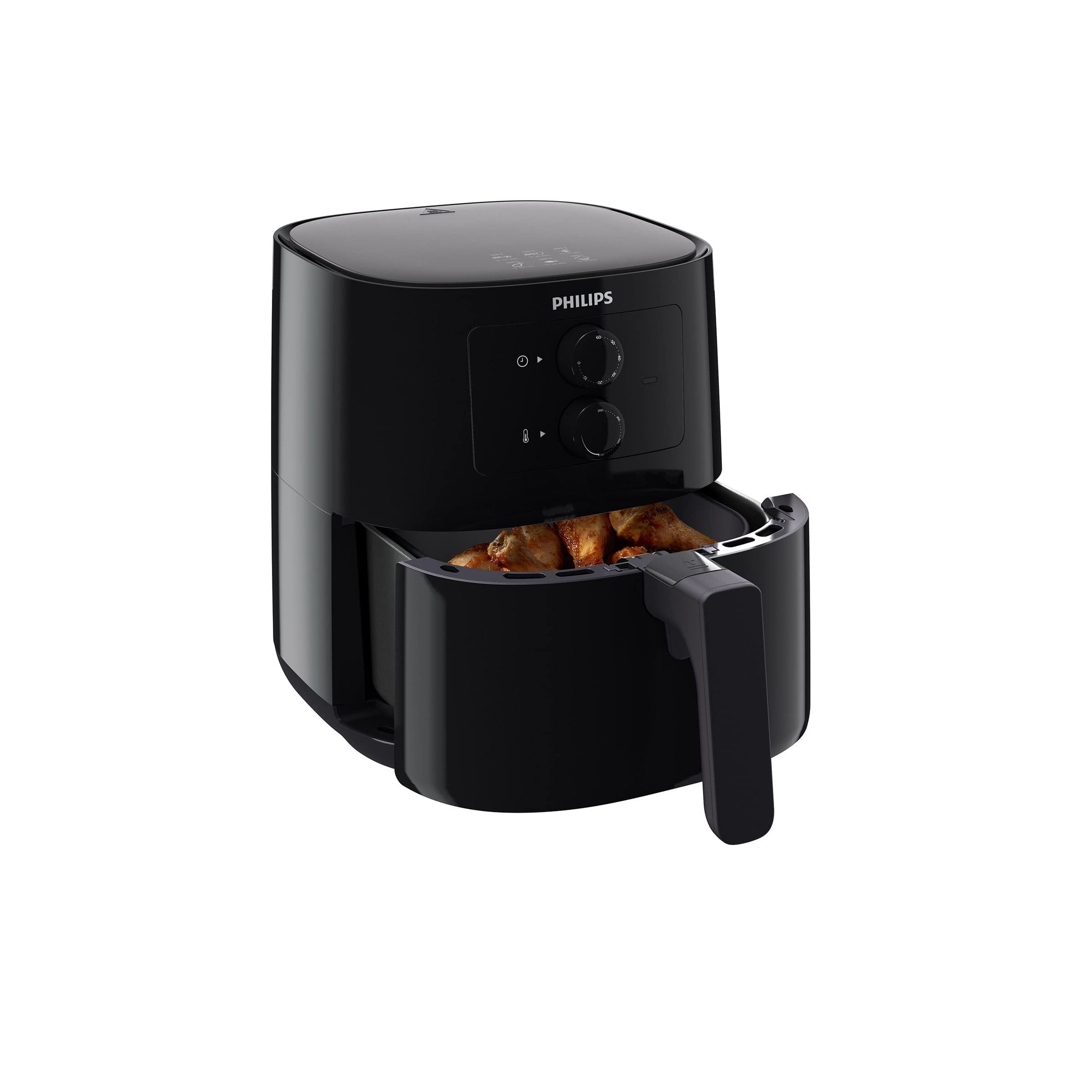 PHILIPS Air Fryer HD9200/90, uses up to 90% less fat, 1400W, 4.1 Liter, with Rapid Air Technology (Black), Large