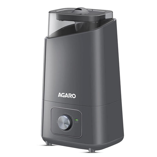 AGARO Glory Cool Mist Ultrasonic Humidifier, 4.5Litres, For Large Area, Room, Home, Office, Adjustable Mist Output, Ceramic Ball Filter, Ultra Quiet, 360° Rotatable Nozzle, Auto Shut Off, Grey