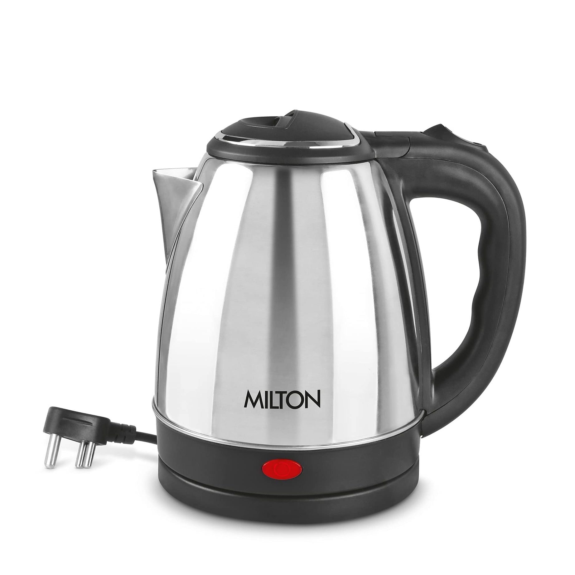 Milton Euroline Go Electro 2.0 Stainless Steel Electric Kettle, 1 Piece, 2 Litres, Silver | Power Indicator | 1500 Watts | Auto Cut-off | Detachable 360 Degree Connector | Boiler for Water