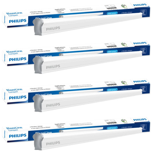 PHILIPS Compact 2-FT 15-Watt LED Tubelight/Batten | Blazeline Compact Batten for Living room & Bedroom | Colour : Cool Day Light, Pack of 4