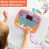 GRAPHENE® Educational Learning Kids Laptop Tablet Computer Plus Piano with led Screen Music Fun Toy Activities for Kids Toddlers 1 2 3 4 5 6 + Year Old albhabet Words Sound a b c 1 2 3