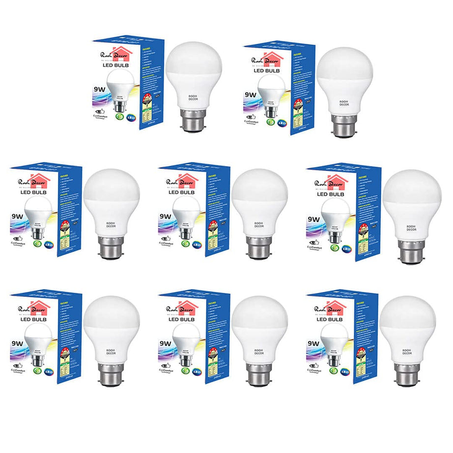 ROOH DECOR 9-Watts B22 LED;CFL Cool White Bulb (8)