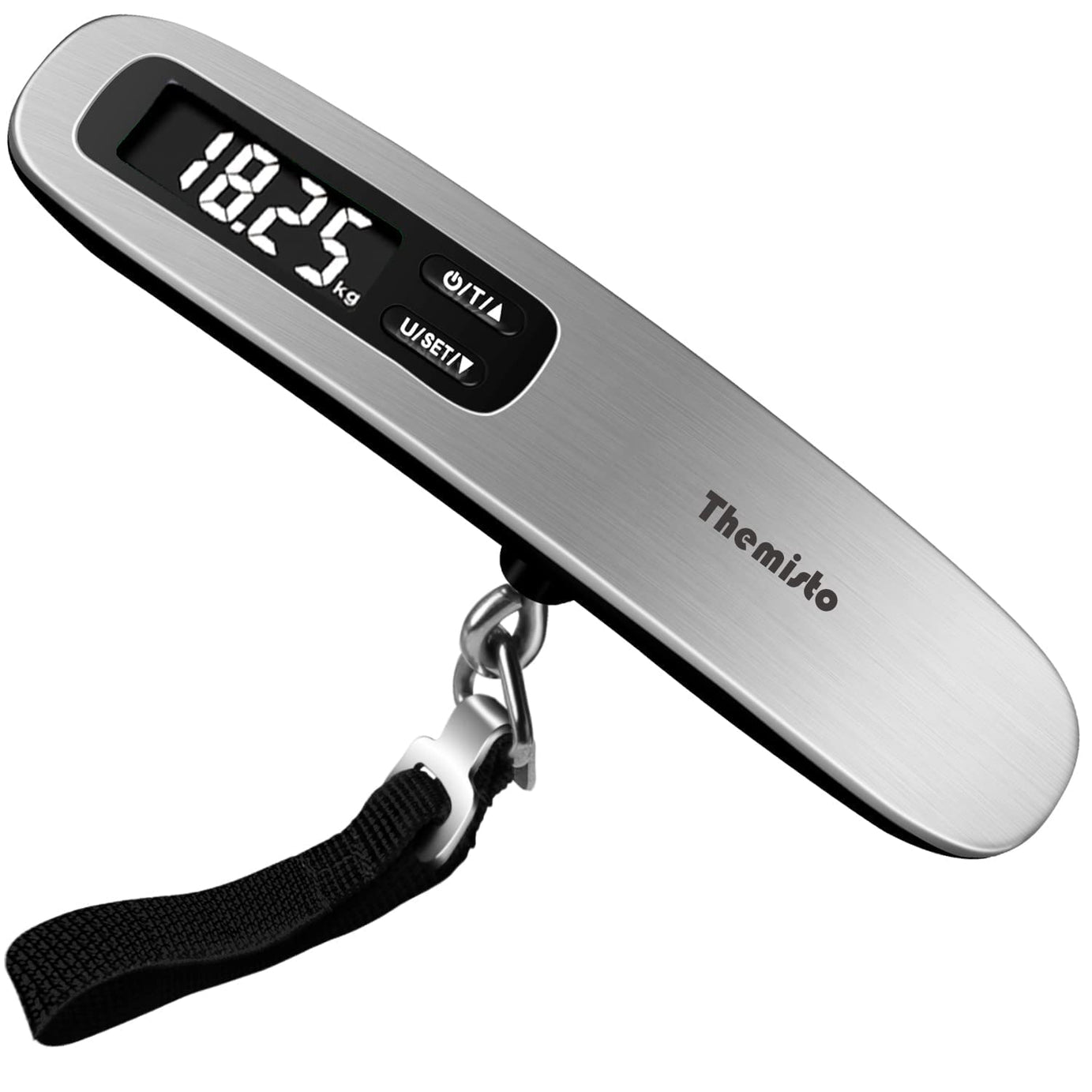 Themisto TH-WS10 Digital Luggage Scale with Target Value Setting (50kg), Silver