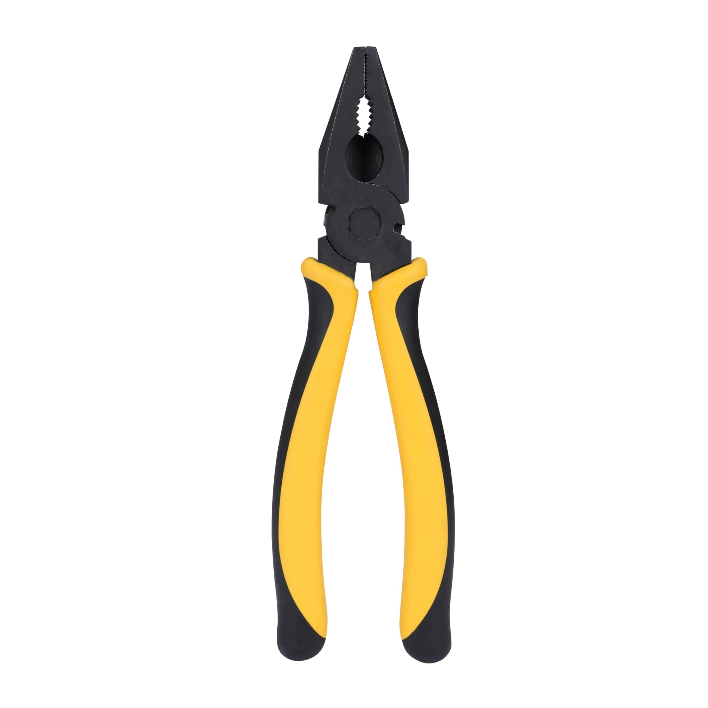 STANLEY 70-482 8'' Sturdy Steel Combination Plier with Anti-Rust properties for gripping, holding and cutting wires, YELLOW & BLACK