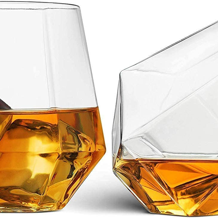 PrimeWorld Aqua Old Fashioned Glass 300 ml Glasses Set of 6 Pcs Modern Ideal Glasses for Rocks, Scotch, Bourbon, Liqueur, Cocktail and Cognac