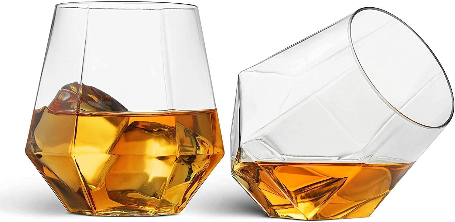 PrimeWorld Aqua Old Fashioned Glass 300 ml Glasses Set of 6 Pcs Modern Ideal Glasses for Rocks, Scotch, Bourbon, Liqueur, Cocktail and Cognac