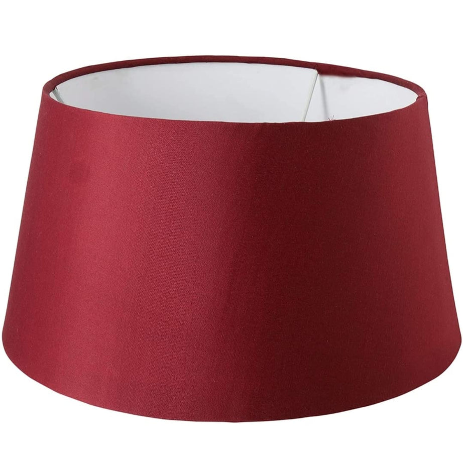 AMIR HANDICRAFTS Drum Lamp Shade 12'Inch ideal For small medium Table and Floor Lamp shade Cotton Fabric (Dark Red)