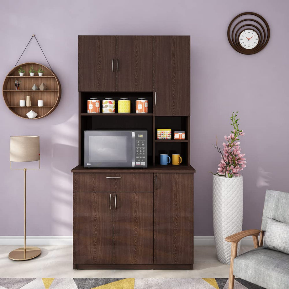 Woodbuzz - Lucas - Crockery Unit | Wenge (Engineered Wood)